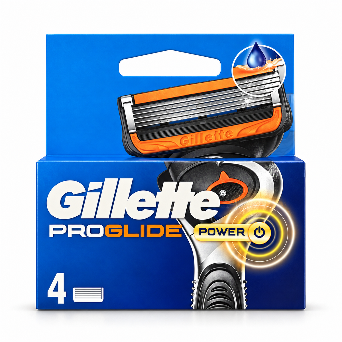 מארז 4 סכיני גילוח לגבר Gillette ProGlide Power