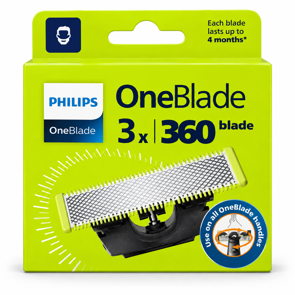 מארז 3 להבים חלופיים Philips OneBlade 360
