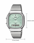 שעון Casio AQ-240E-2A אנלוגי דיגיטלי כסוף עם לוח תכלת