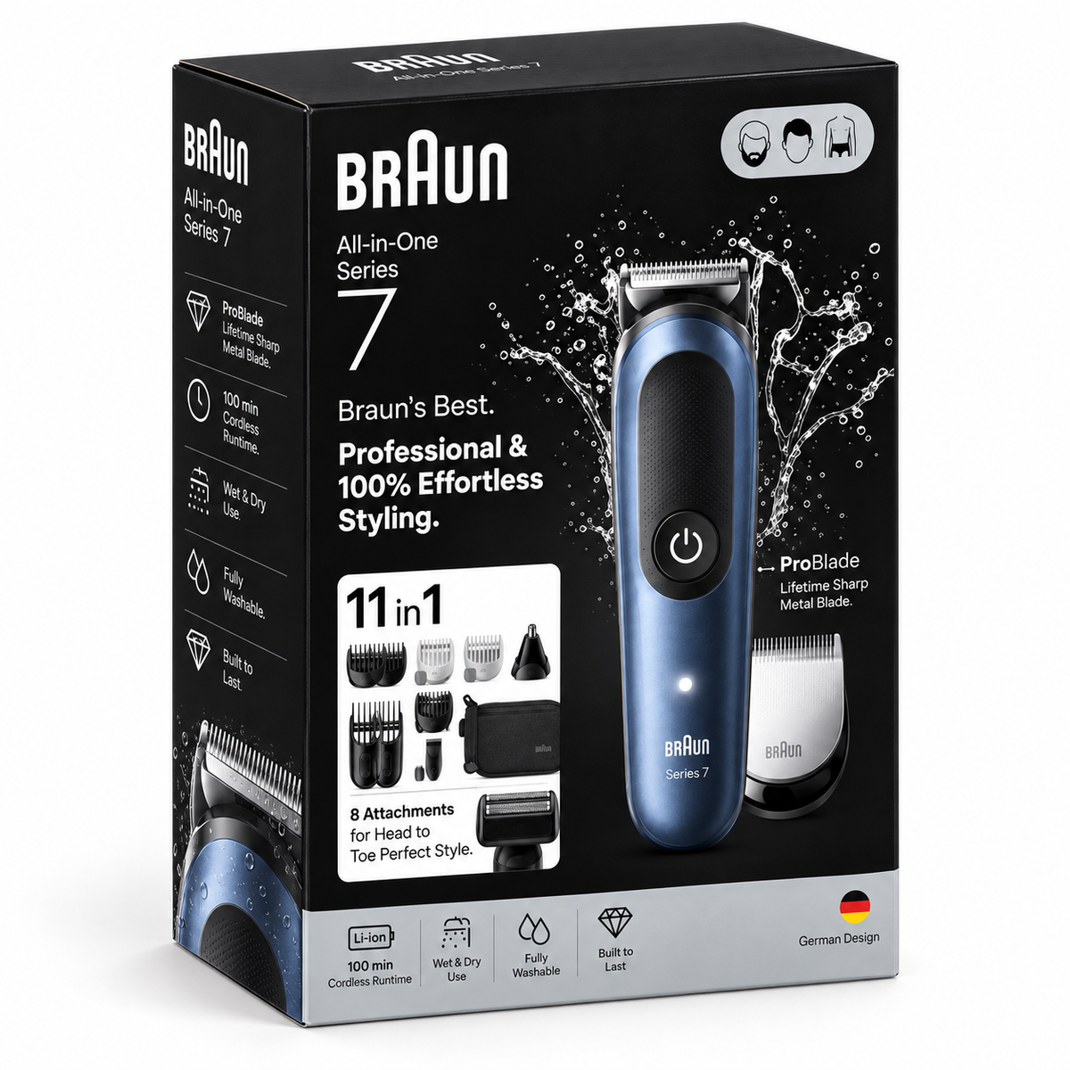 מכונת תספורת ועיצוב זקן וגוף Braun All-in-One Series 7